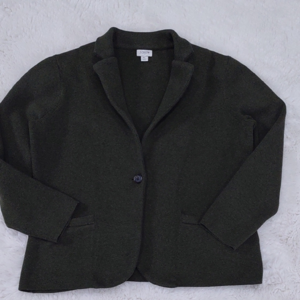J. Crew Green Blazer Structured Suit Jacket - Picture 9 of 16